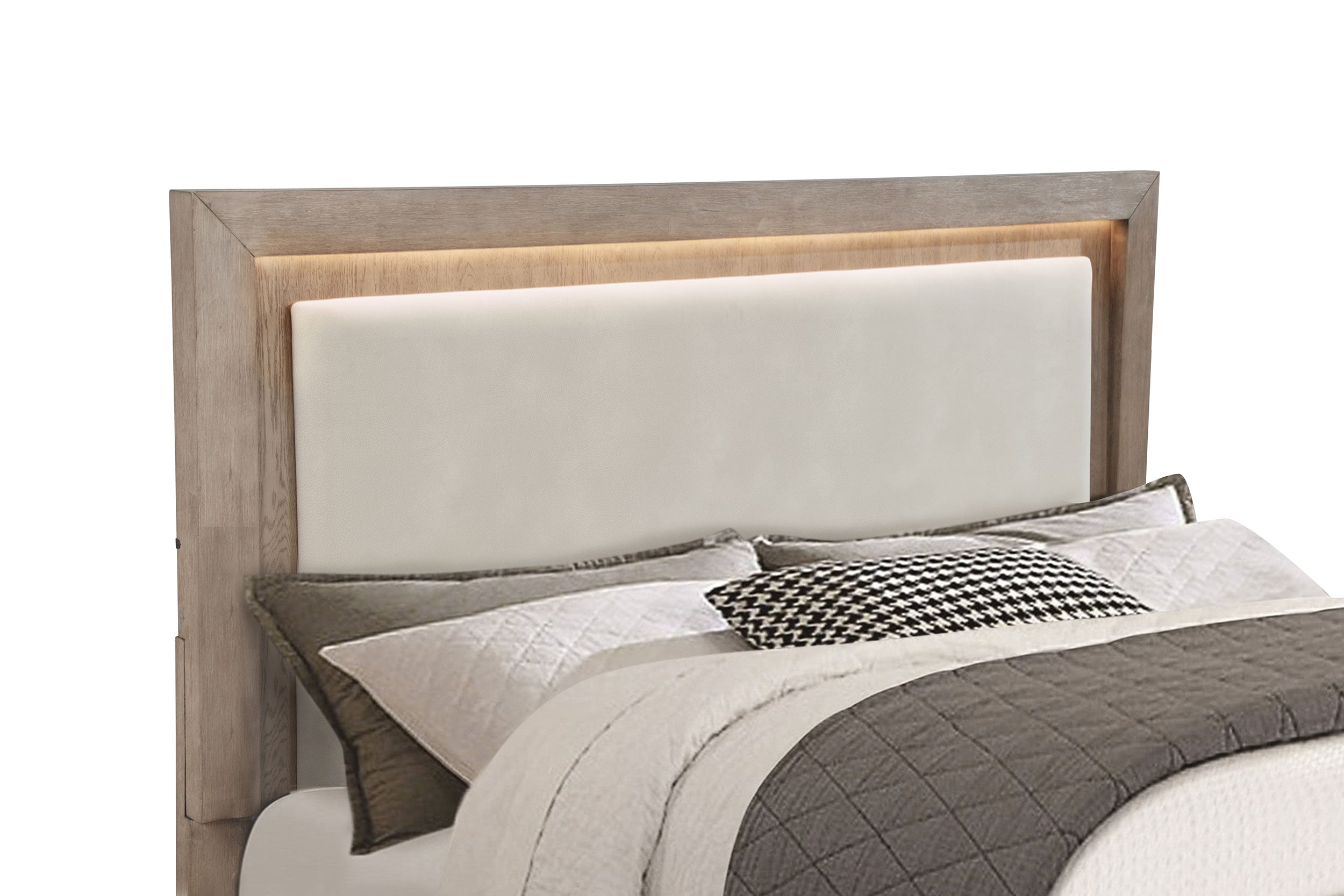 Kenora Wood LED Panel Storage Bed