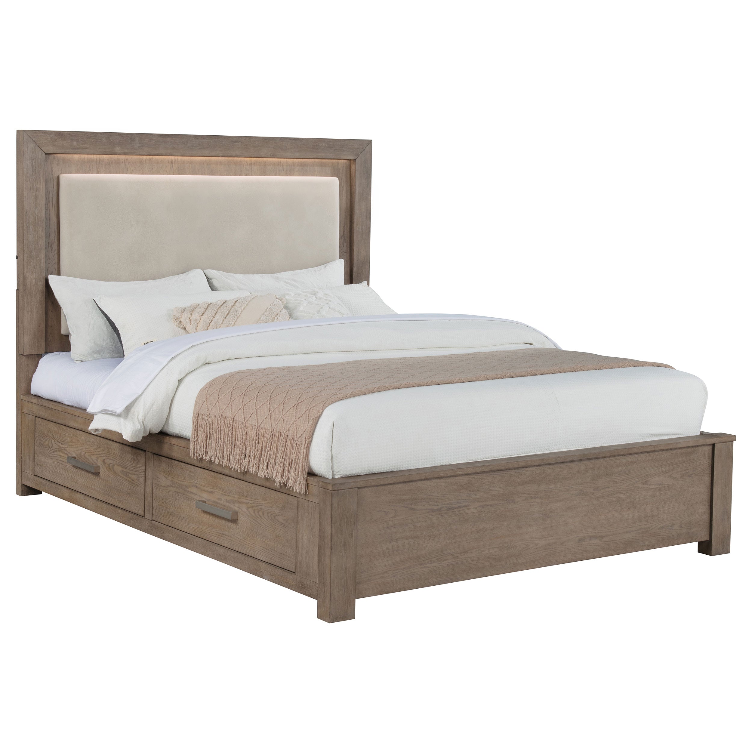 Kenora Wood LED Panel Storage Bed