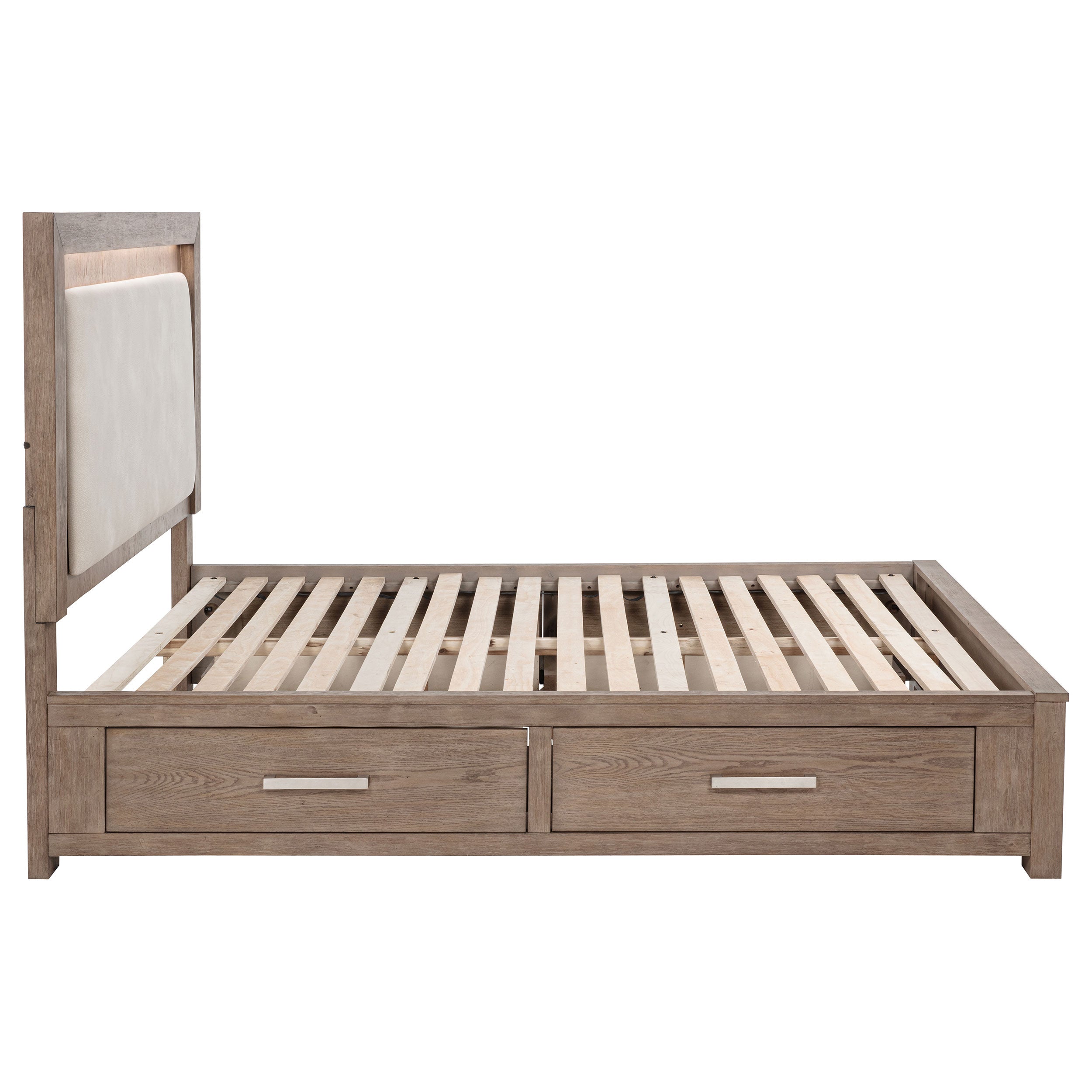Kenora Wood LED Panel Storage Bed