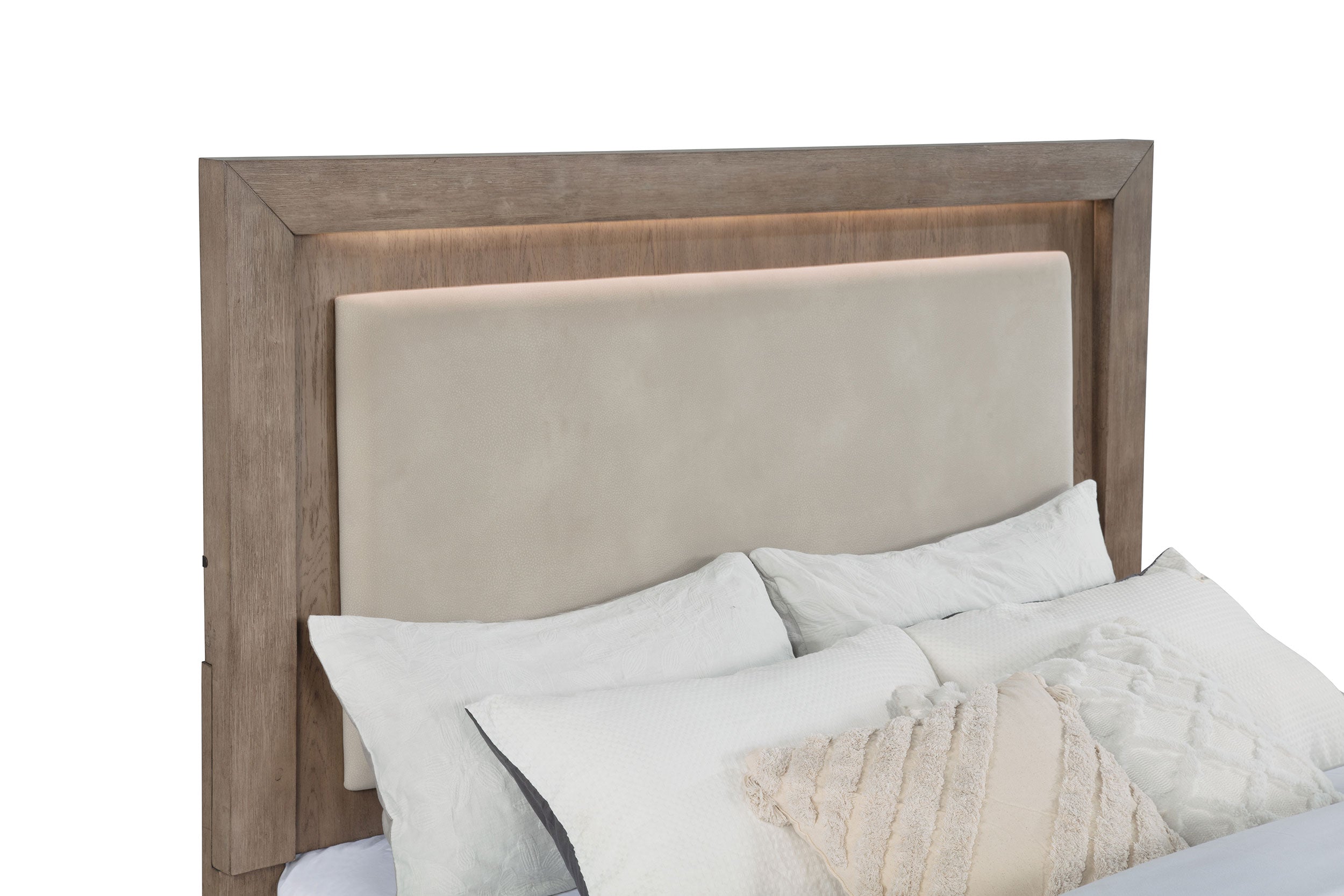 Kenora Wood LED Panel Storage Bed