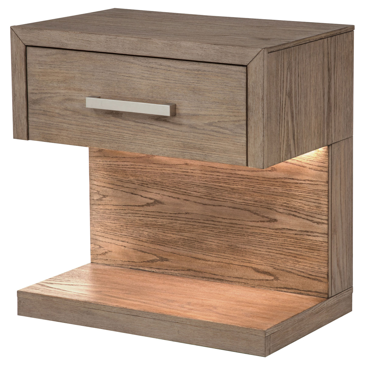 Kenora 1-drawer LED Nightstand Barley Brown
