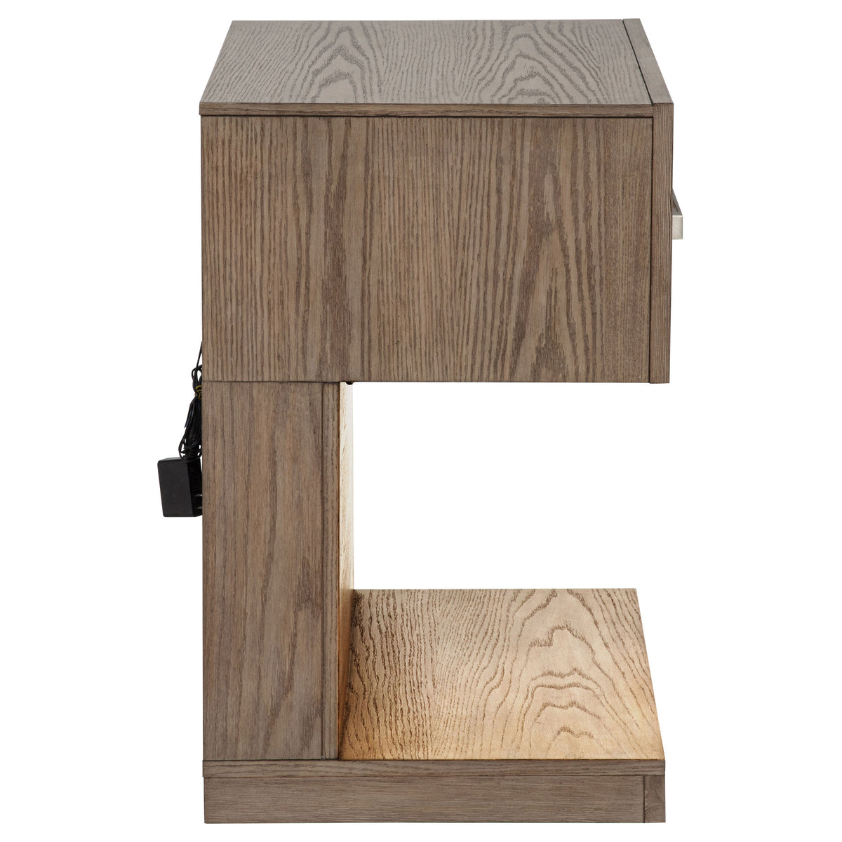 Kenora 1-drawer LED Nightstand Barley Brown