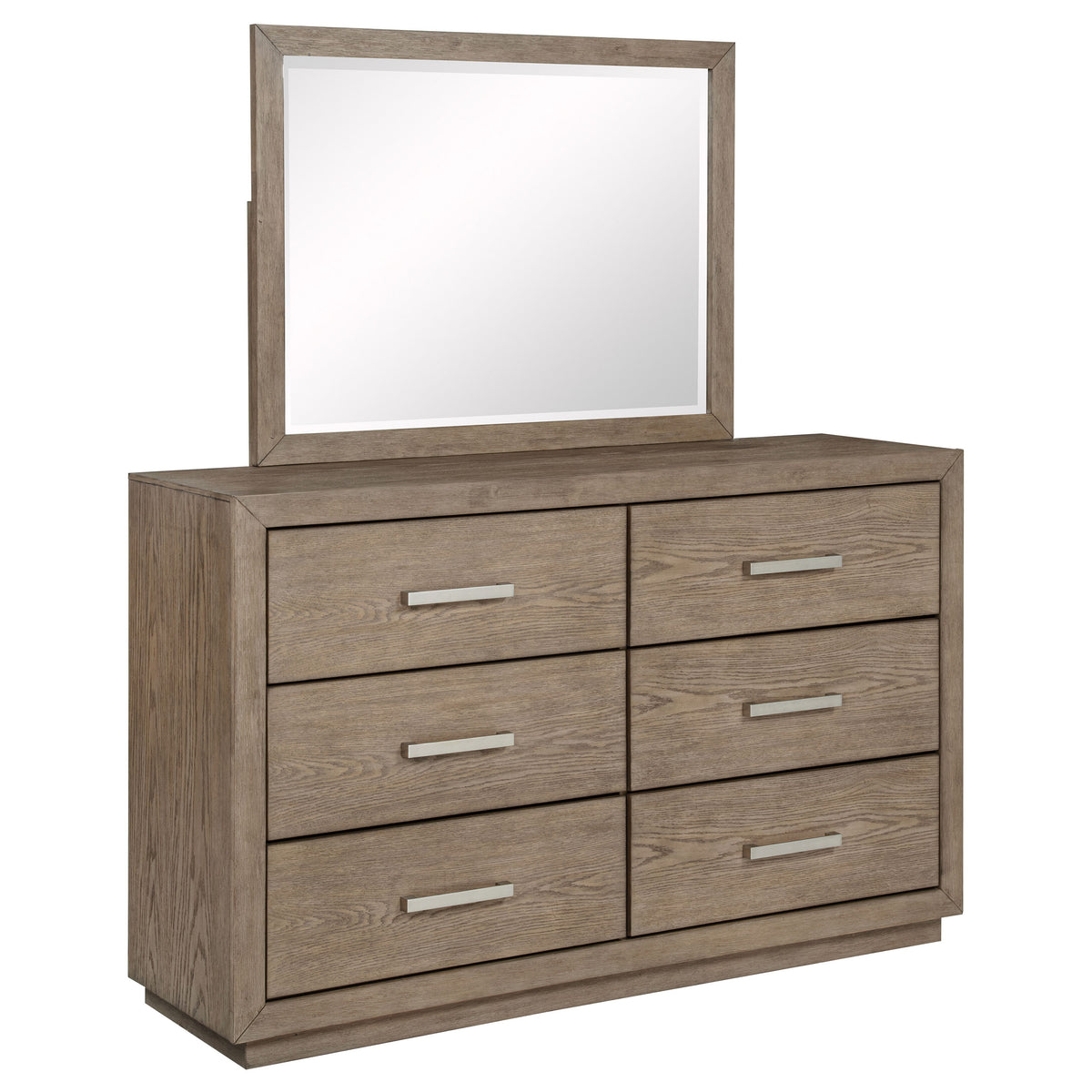 Kenora 6-drawer Dresser with Mirror Barley Brown