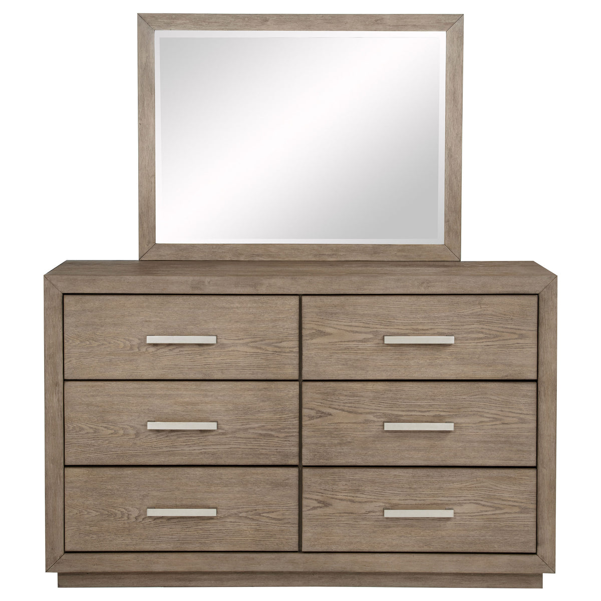 Kenora 6-drawer Dresser with Mirror Barley Brown