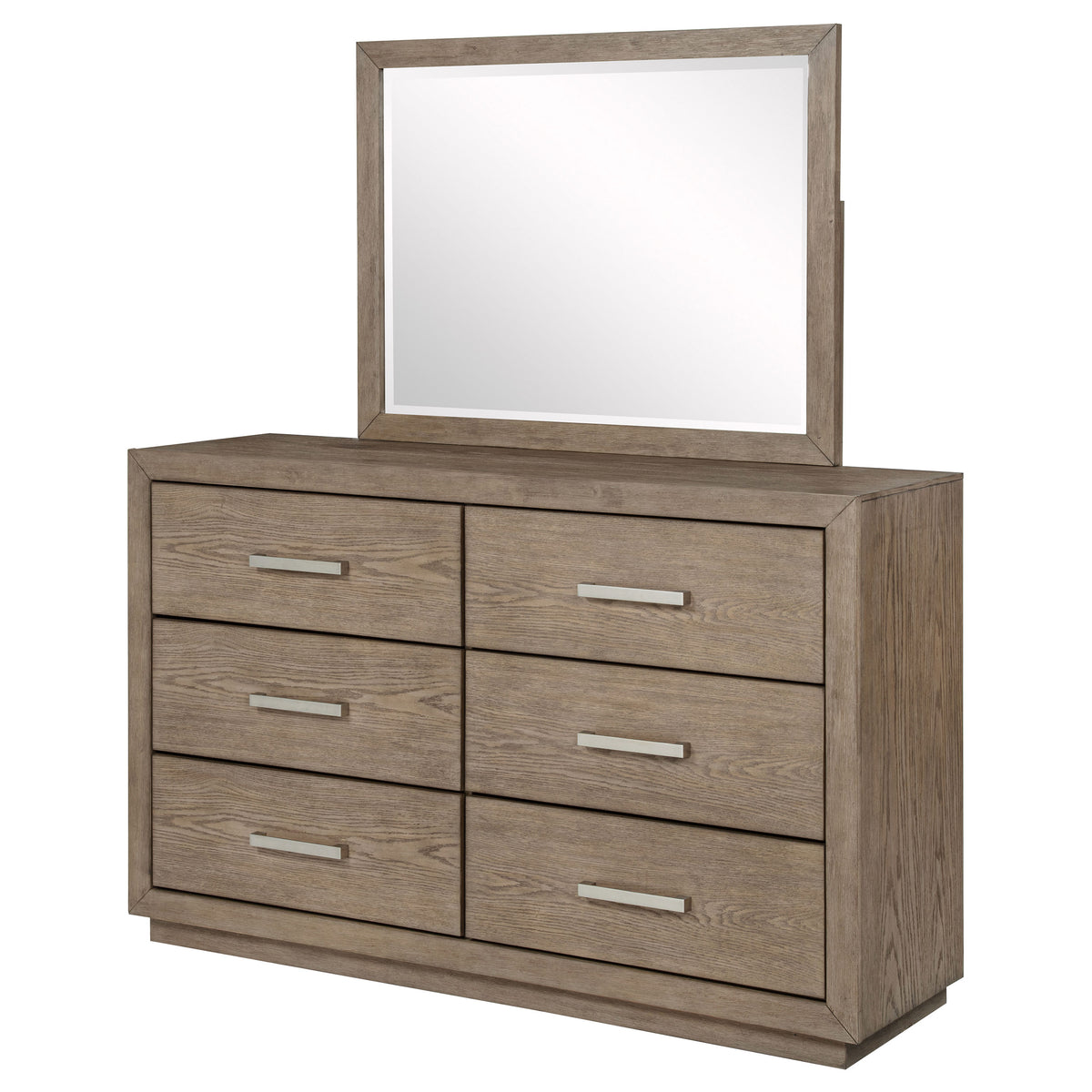 Kenora 6-drawer Dresser with Mirror Barley Brown