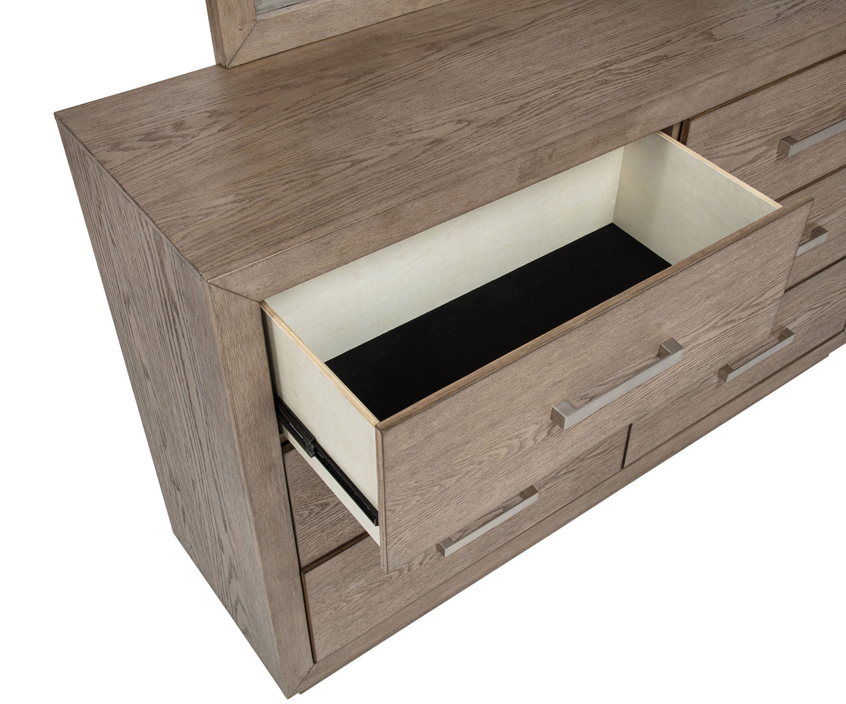 Kenora 6-drawer Dresser with Mirror Barley Brown
