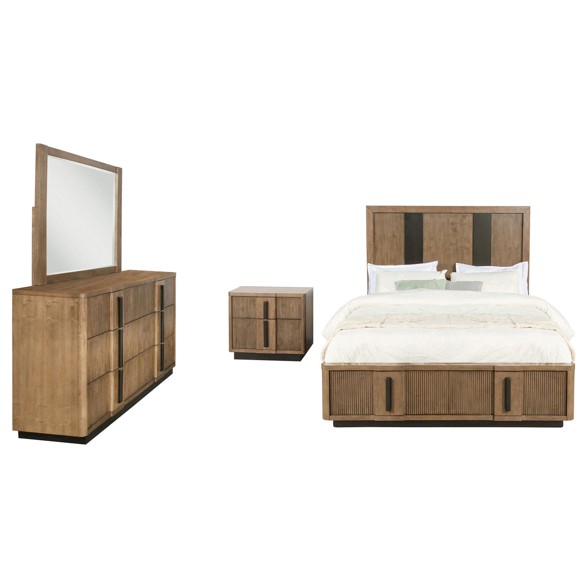 Terrace 4-piece Eastern King Storage Bedroom Set Ash Brown