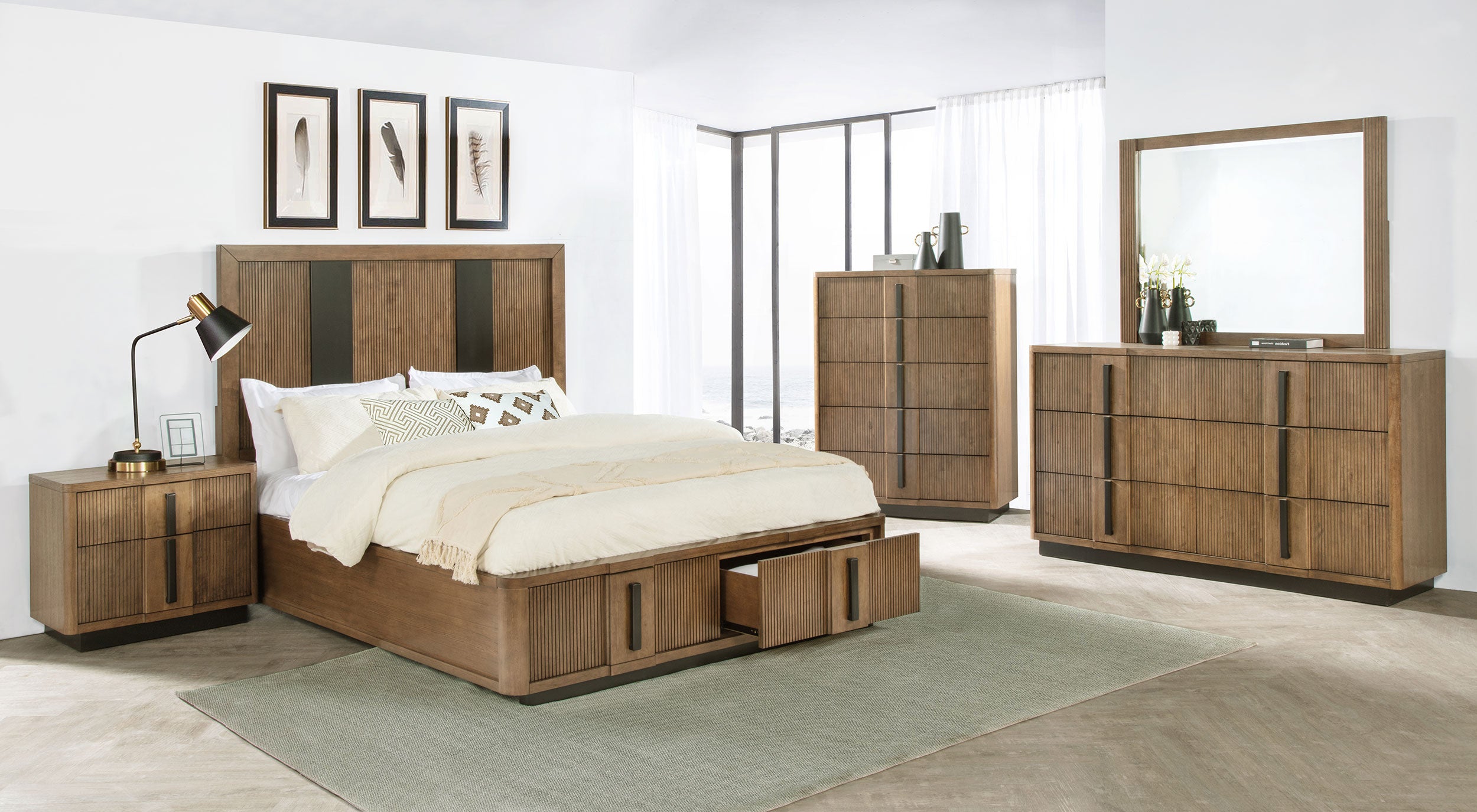 Terrace Wood Panel Storage Bed