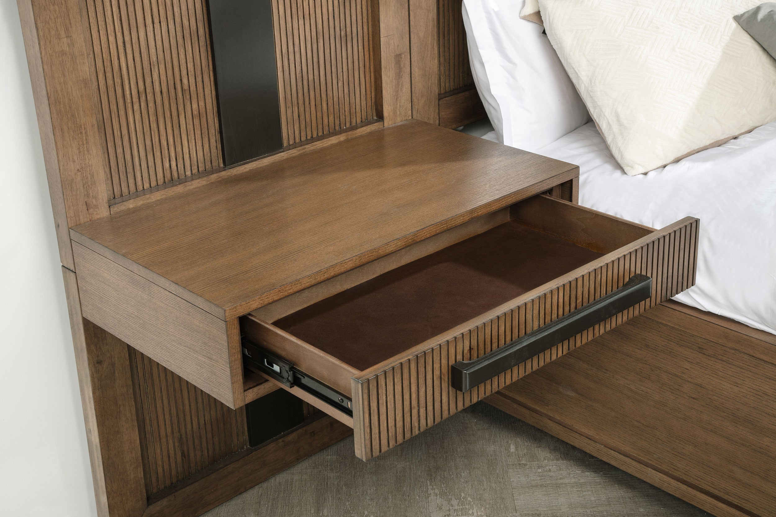 Terrace Wood Wall Panel Storage Bed
