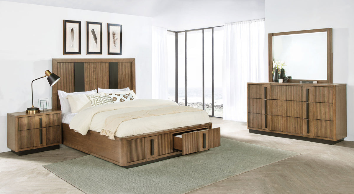 Terrace 4-piece Queen Storage Bedroom Set Ash Brown
