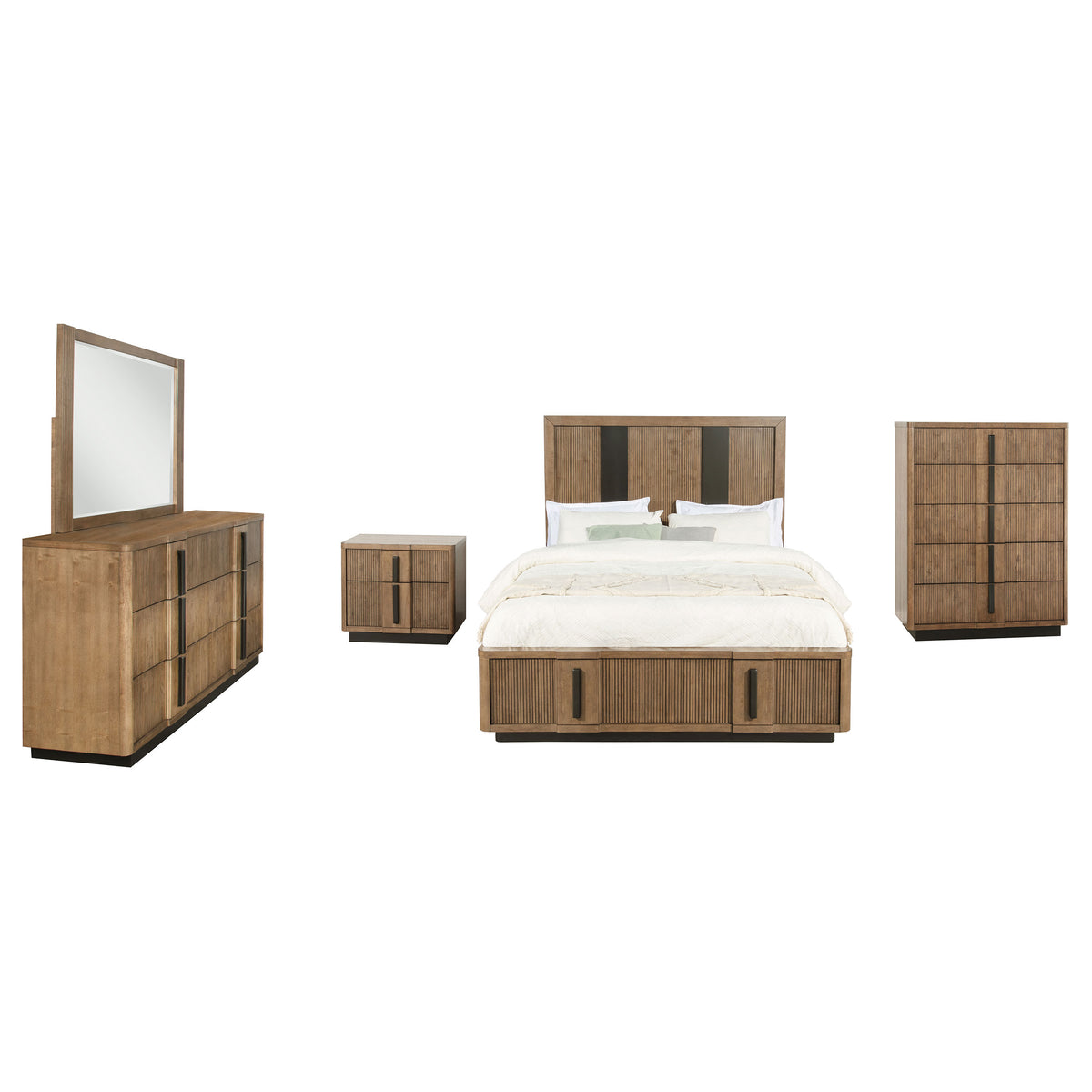 Terrace 5-piece Queen Storage Bedroom Set Ash Brown