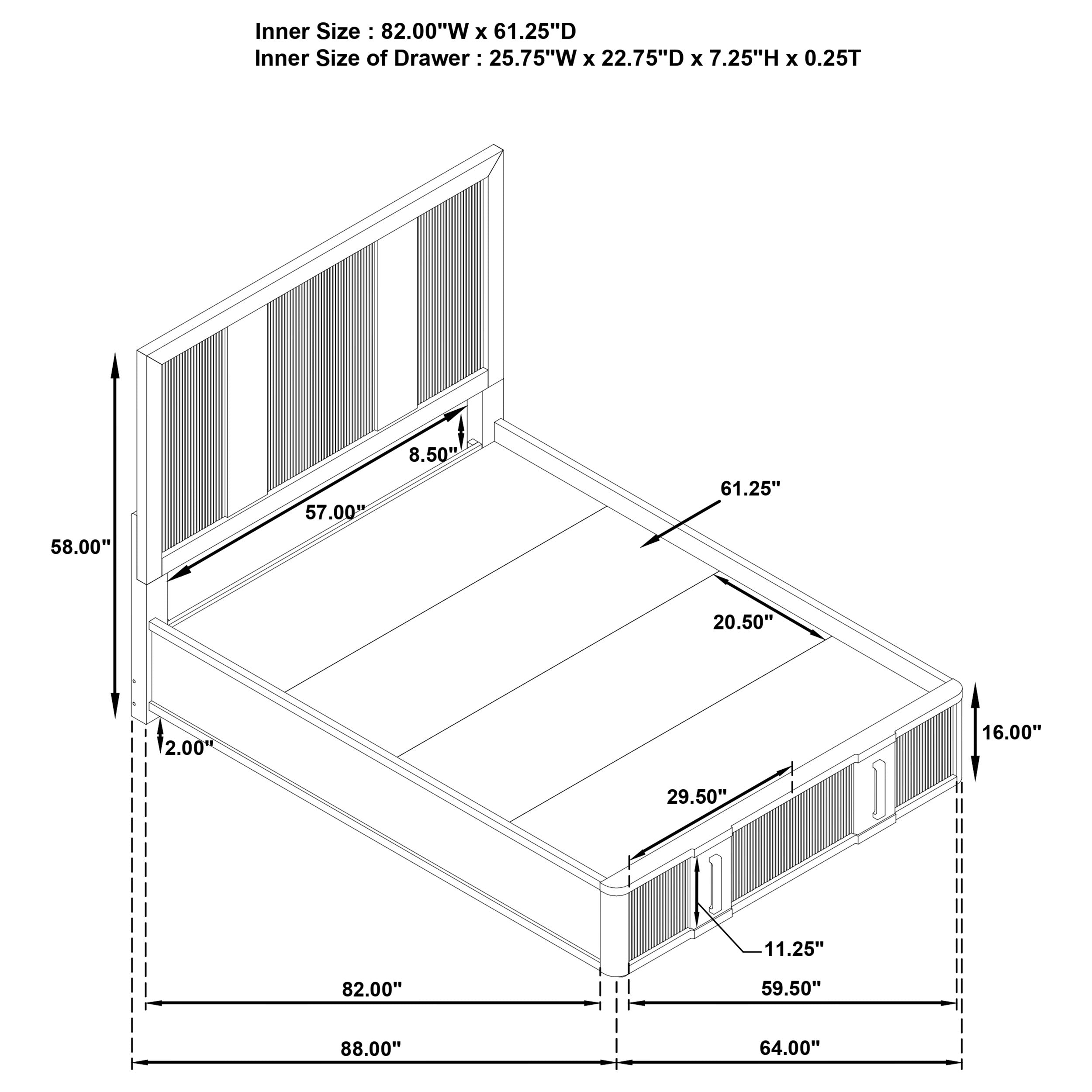 Terrace Wood Panel Storage Bed