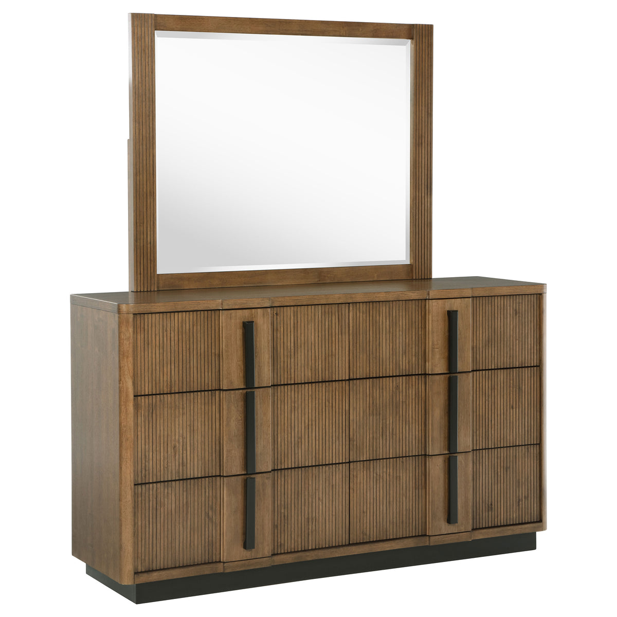 Terrace 6-drawer Dresser with Mirror Ash Brown