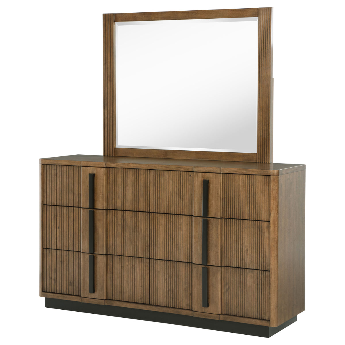 Terrace 6-drawer Dresser with Mirror Ash Brown
