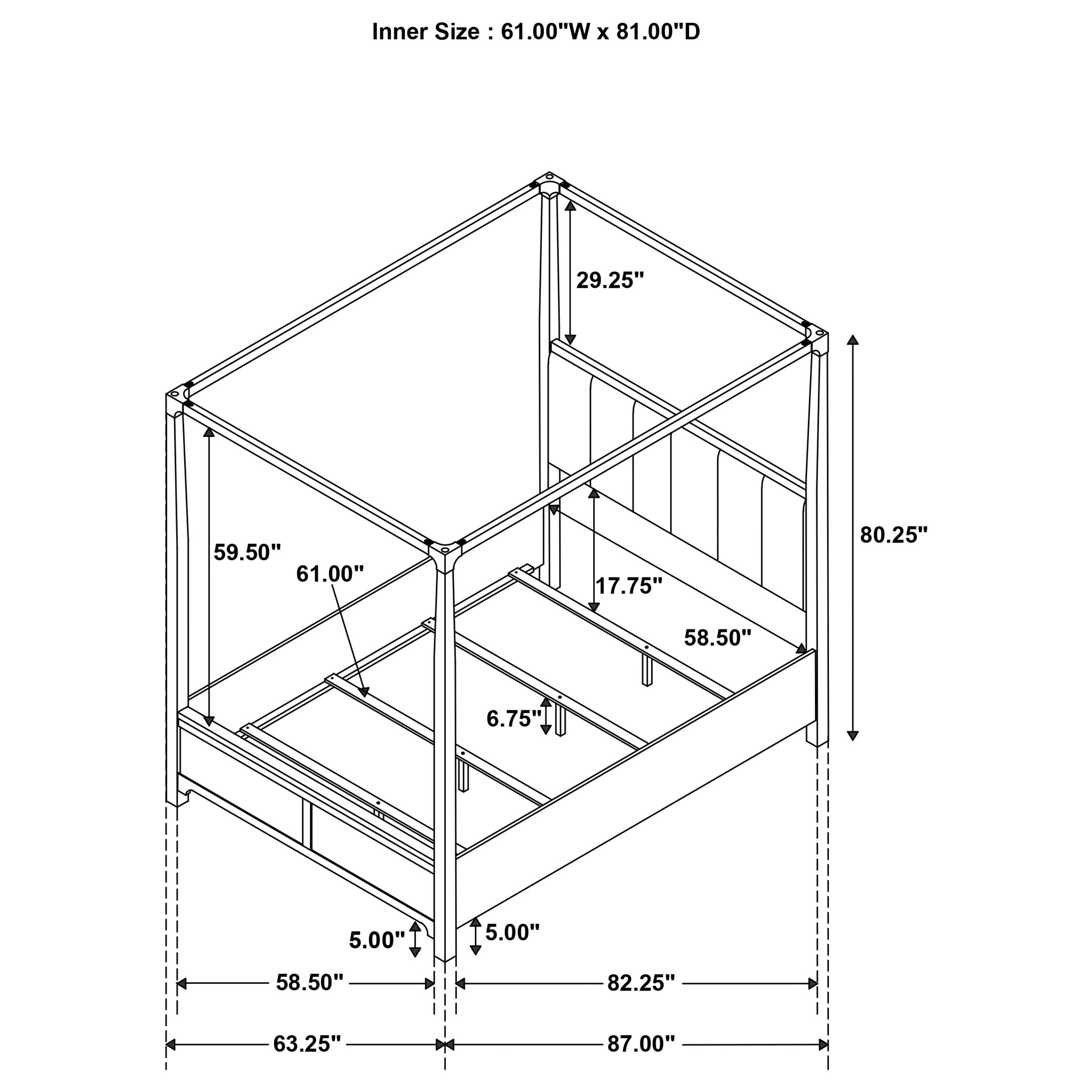 Gran Park Wood Canopy Bed