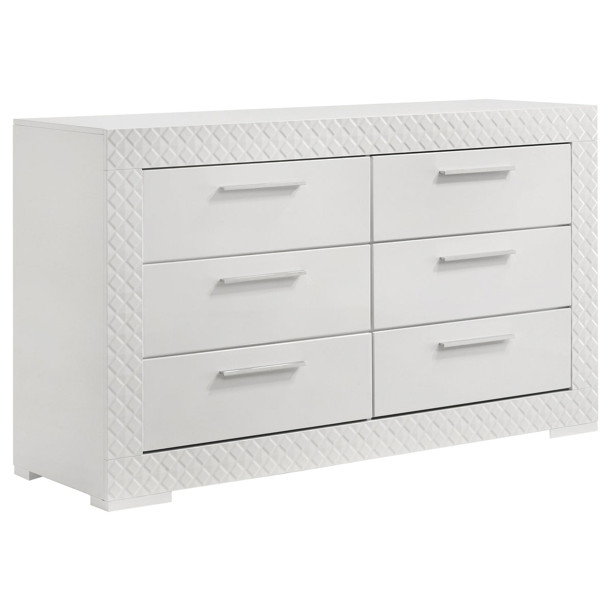 Ives 5-piece Eastern King Bedroom Set with LED Panel Bed White High Gloss