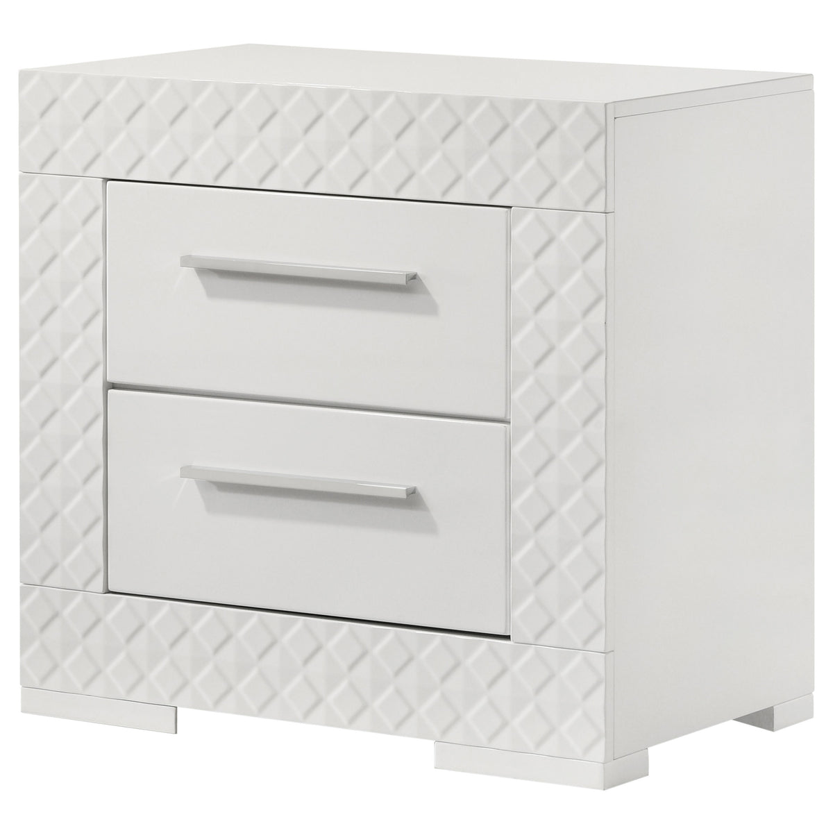 Ives 2-drawer Nightstand White High Gloss