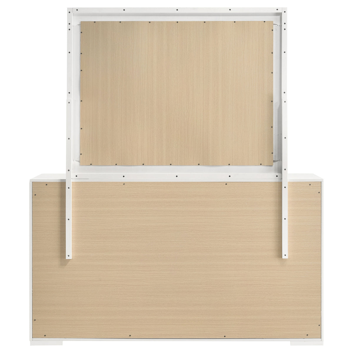 Ives 6-drawer Dresser with Mirror White High Gloss