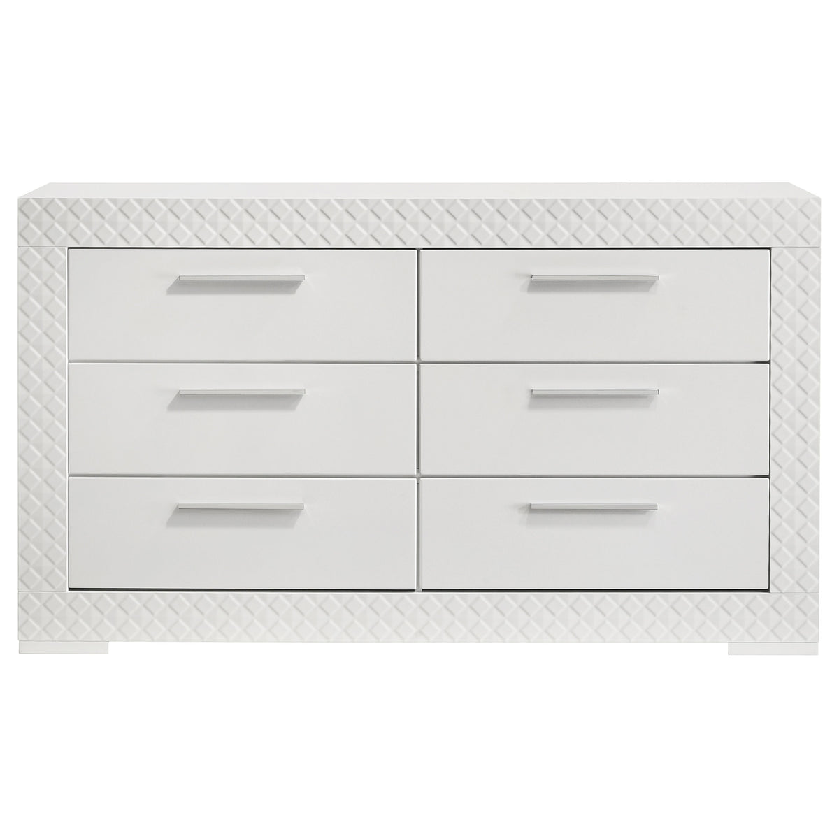 Ives 6-drawer Dresser White High Gloss