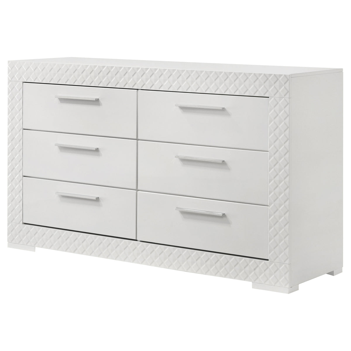 Ives 6-drawer Dresser White High Gloss