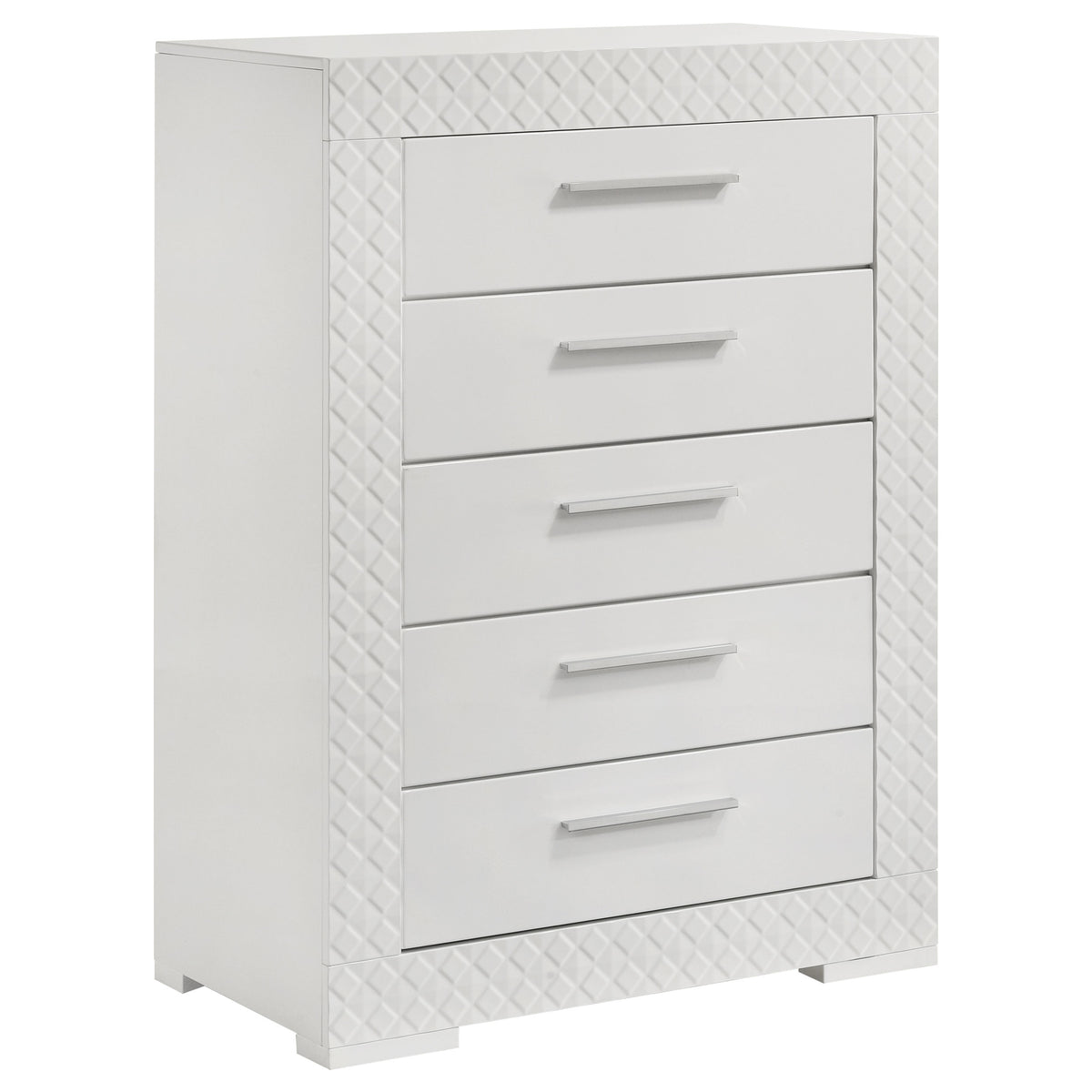 Ives 5-drawer Bedroom Chest White High Gloss