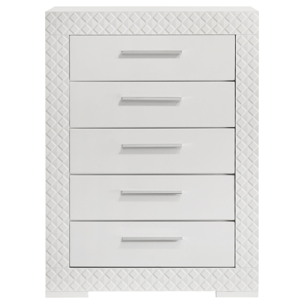 Ives 5-drawer Bedroom Chest White High Gloss