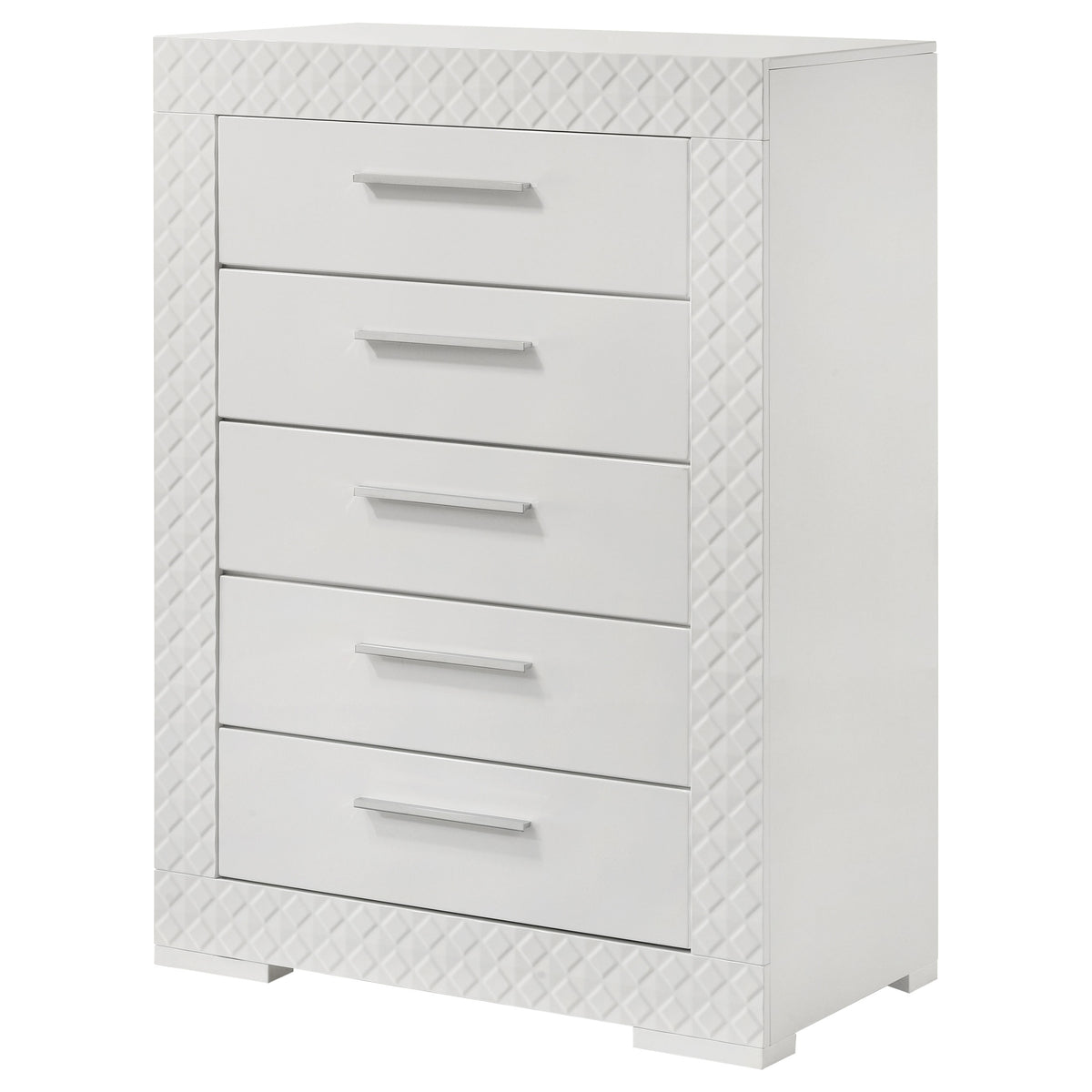 Ives 5-drawer Bedroom Chest White High Gloss
