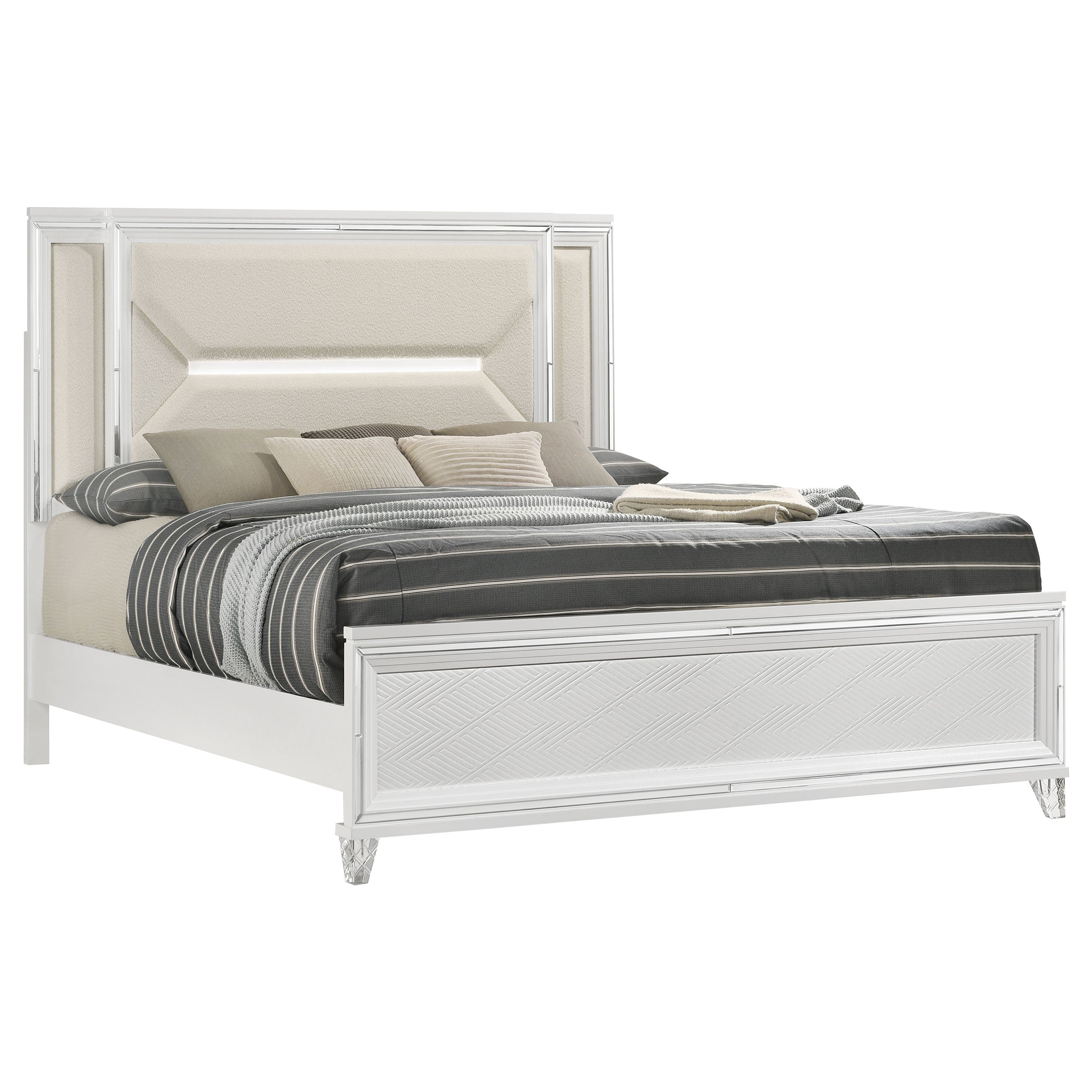 Marmore Wood LED Panel Bed