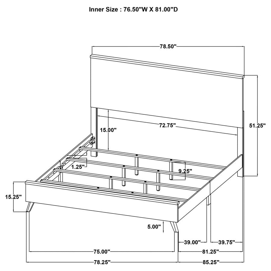 Kaywood 52-inch Eastern King Panel Bed In Natural Pine