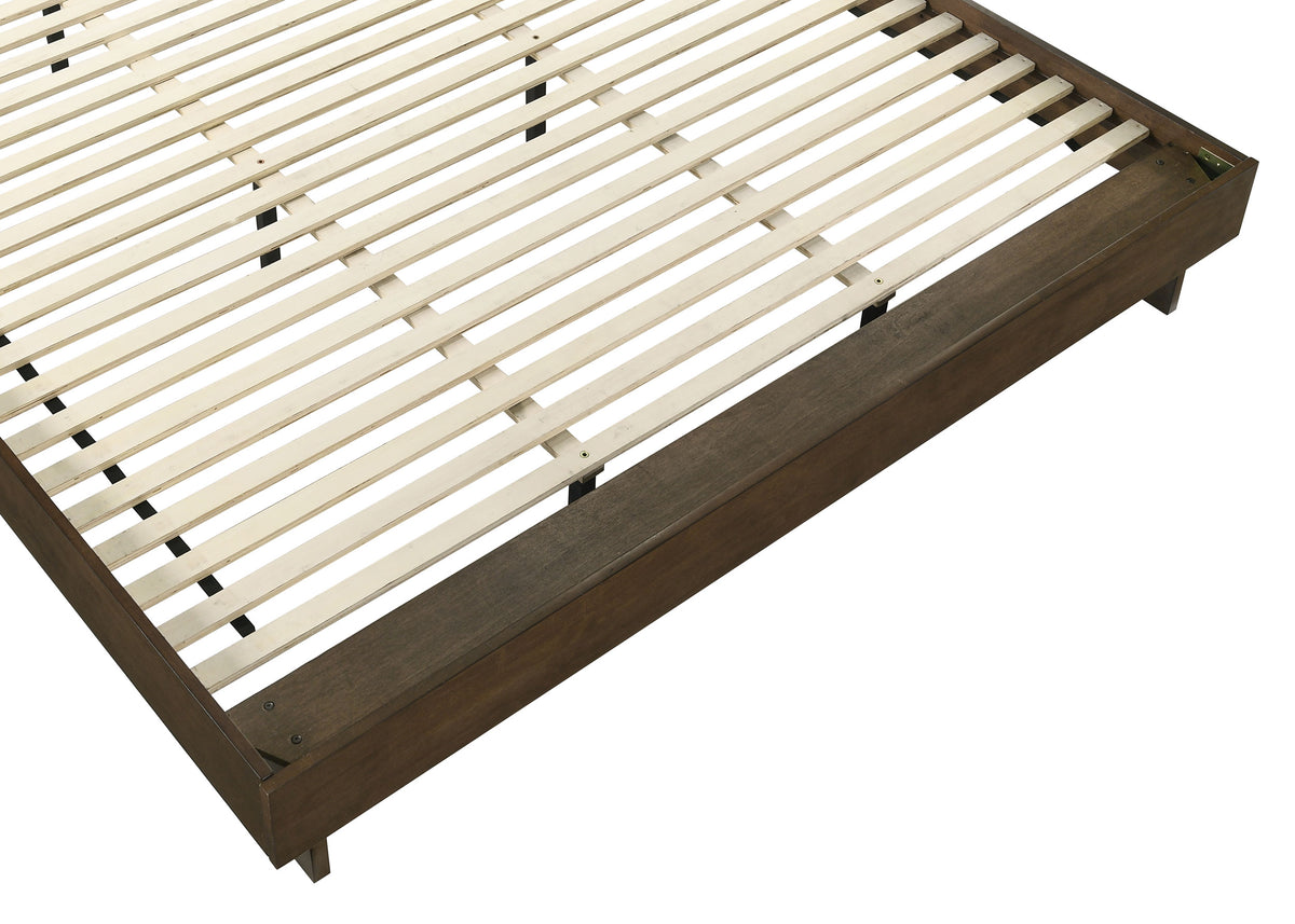 Glenwood Wood Platform Panel Bed Eastern King Warm Brown