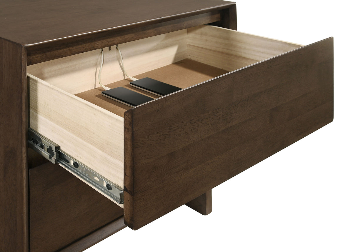 Glenwood 2-drawer Nightstand Warm Brown