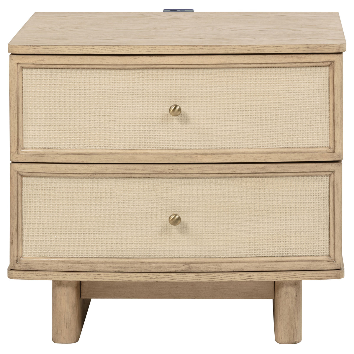 Kailani 2-drawer Nightstand with USB Ports Beige Oak