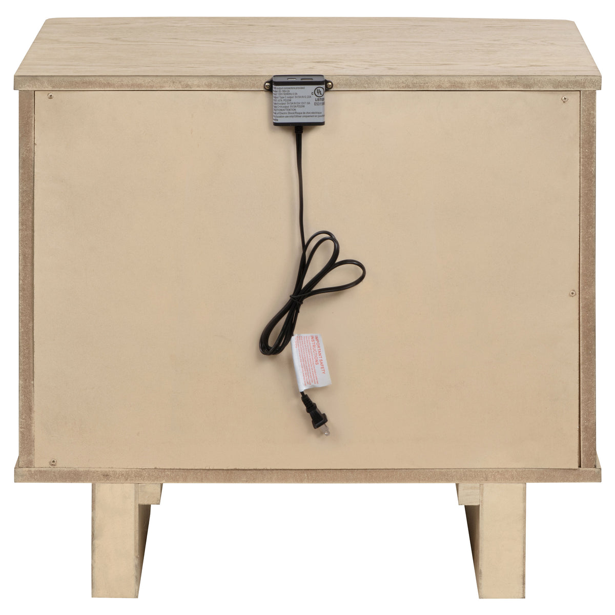 Kailani 2-drawer Nightstand with USB Ports Beige Oak