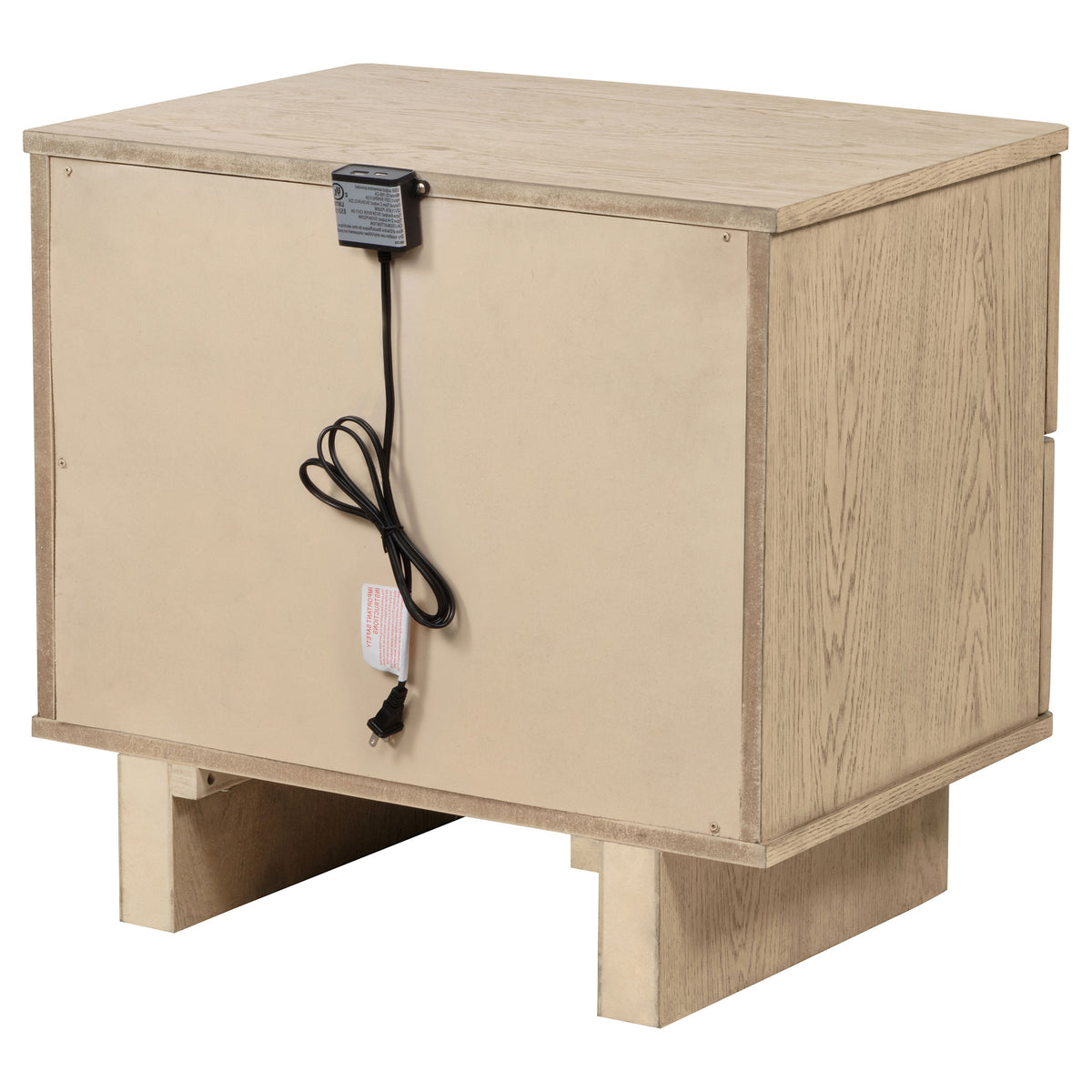 Kailani 2-drawer Nightstand with USB Ports Beige Oak