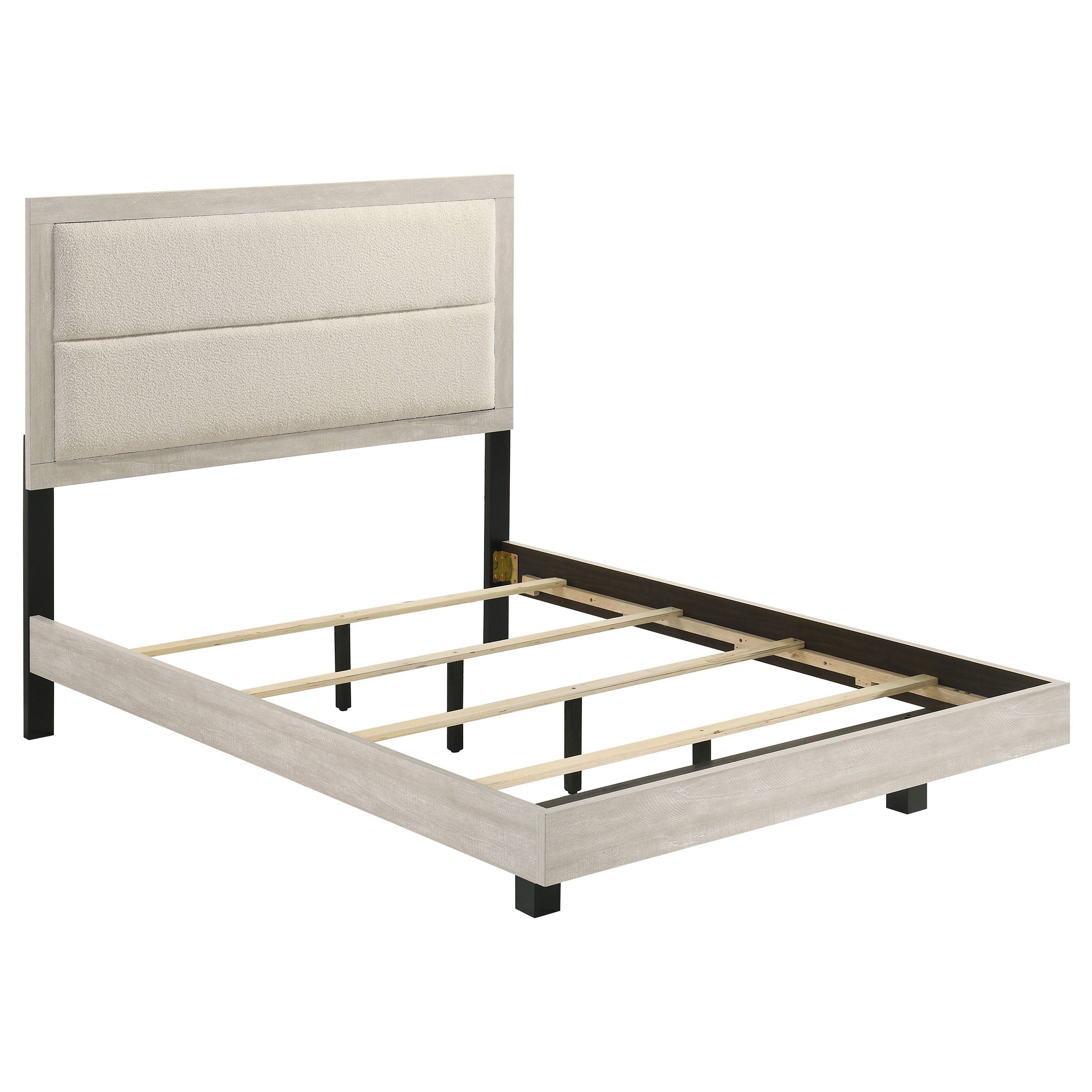 Trenton Wood Full Panel Bed Rustic Cream
