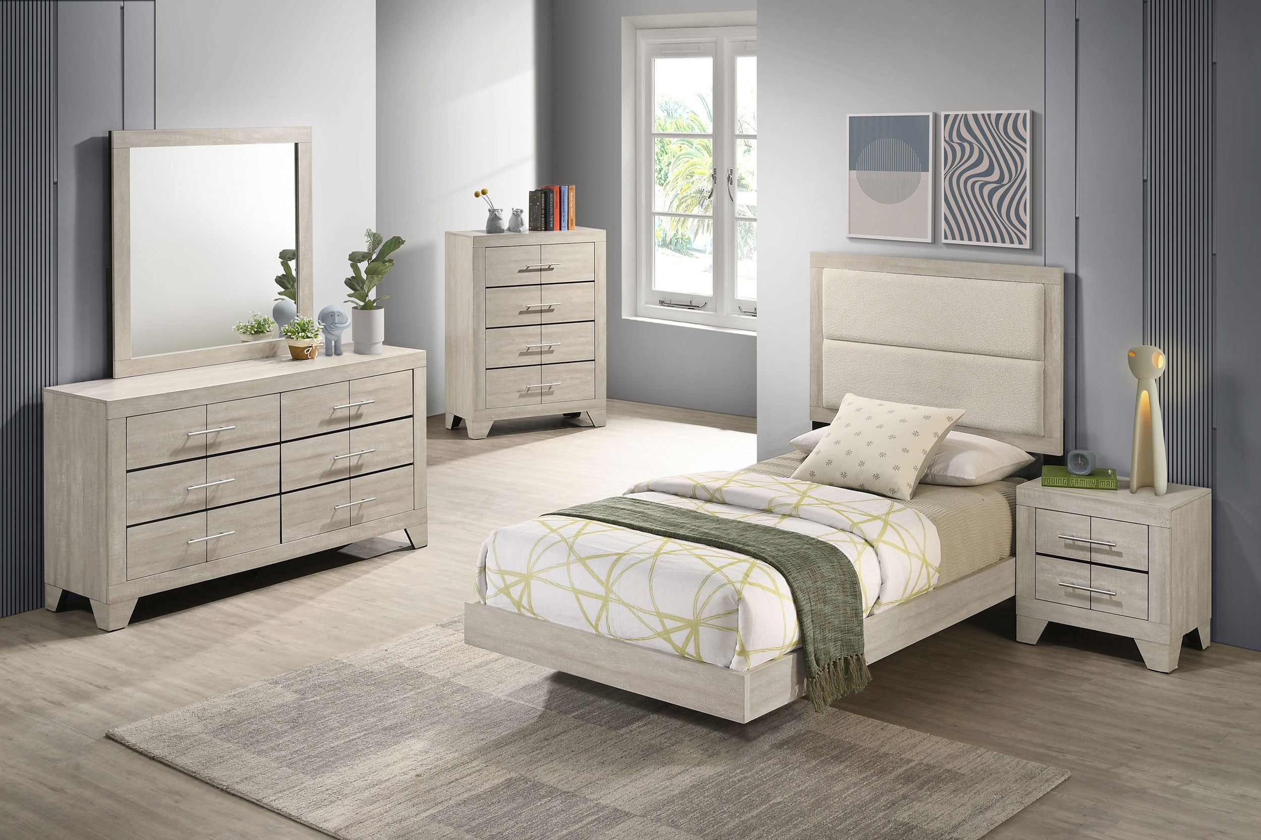 Trenton Wood Panel Bed - Twin
