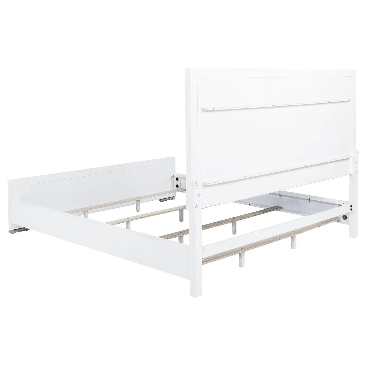 Gracemont Upholstered Panel Bed California King White and Light Grey
