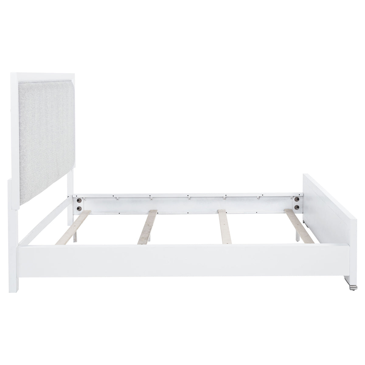 Gracemont Upholstered Panel Bed California King White and Light Grey