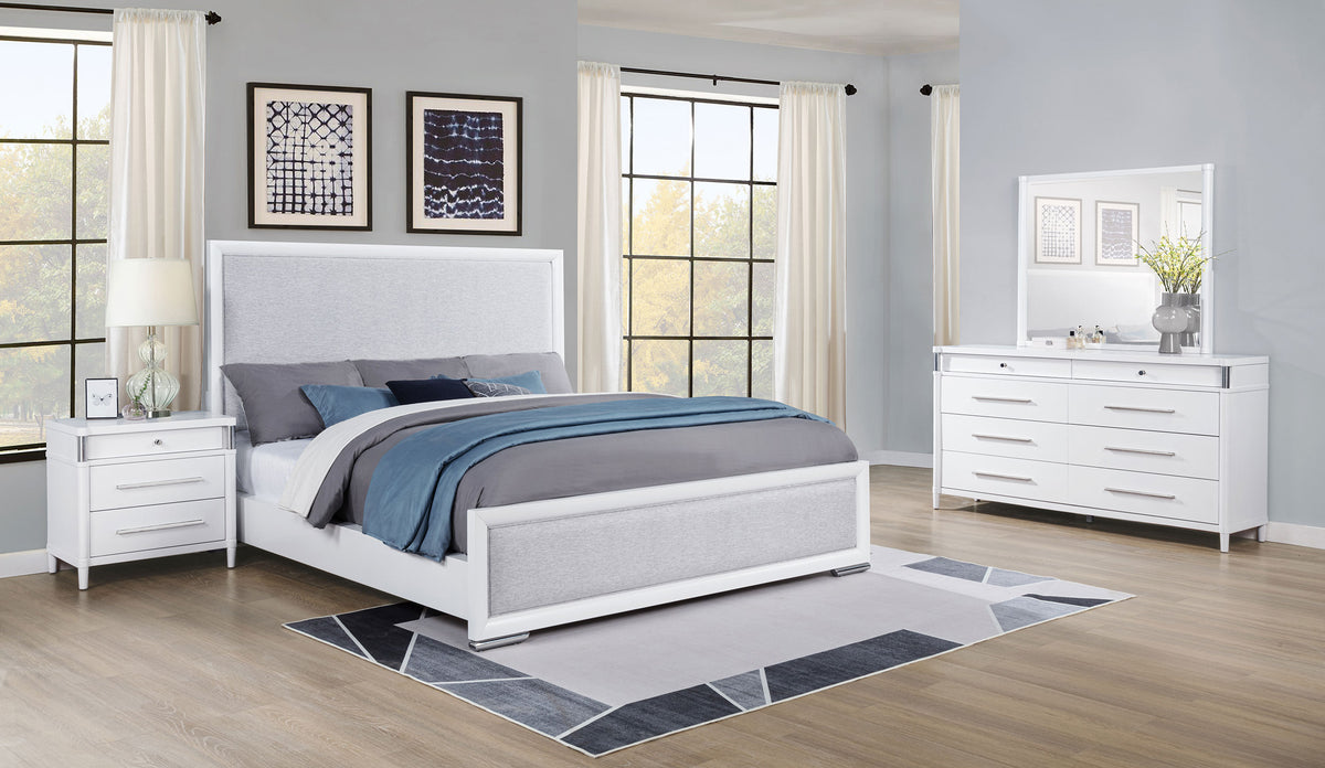 Gracemont 4-piece Queen Bedroom Set with Upholstered Panel Bed White