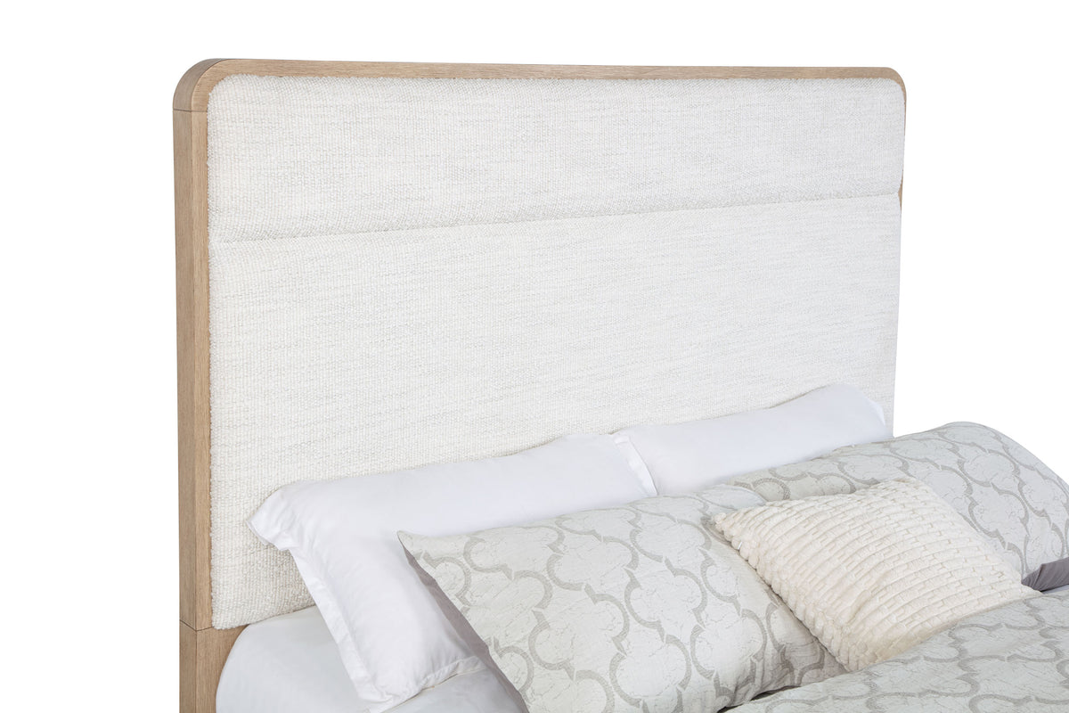 Ladera 4-piece Eastern King Bedroom Set with Boucle Upholstered Bed Light Elm