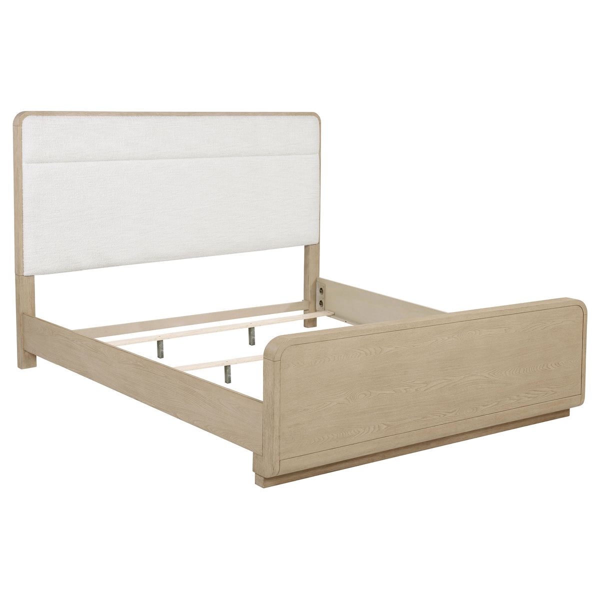 Ladera Boucle Upholstered Panel Bed Eastern King Light Elm and Cream