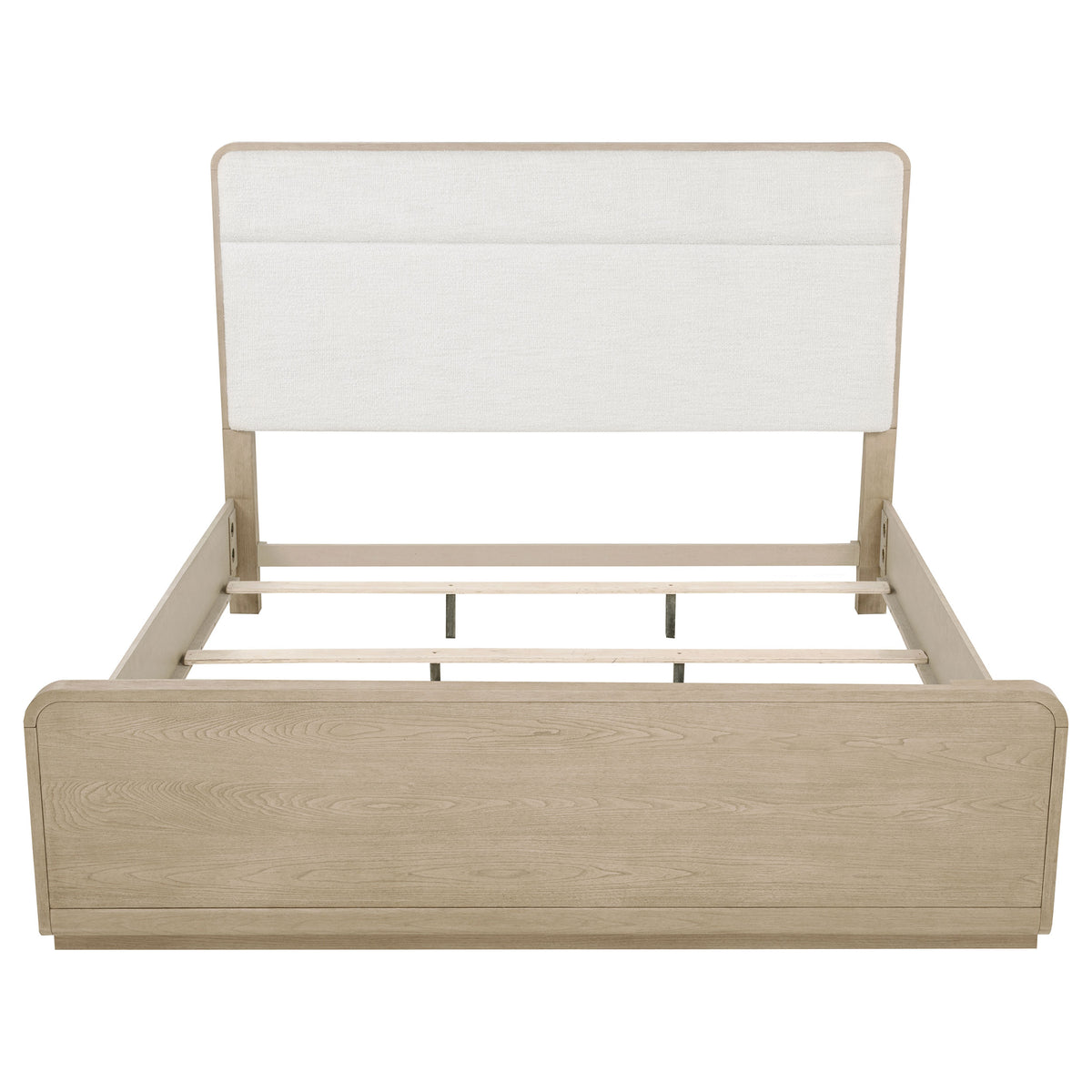 Ladera Boucle Upholstered Panel Bed Eastern King Light Elm and Cream