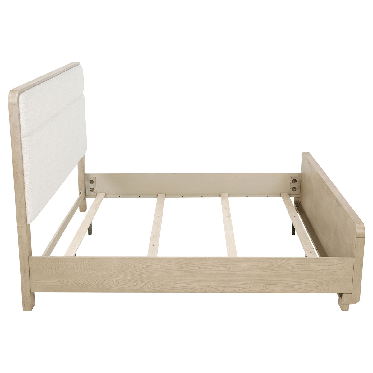 Ladera Boucle Upholstered Panel Bed Eastern King Light Elm and Cream