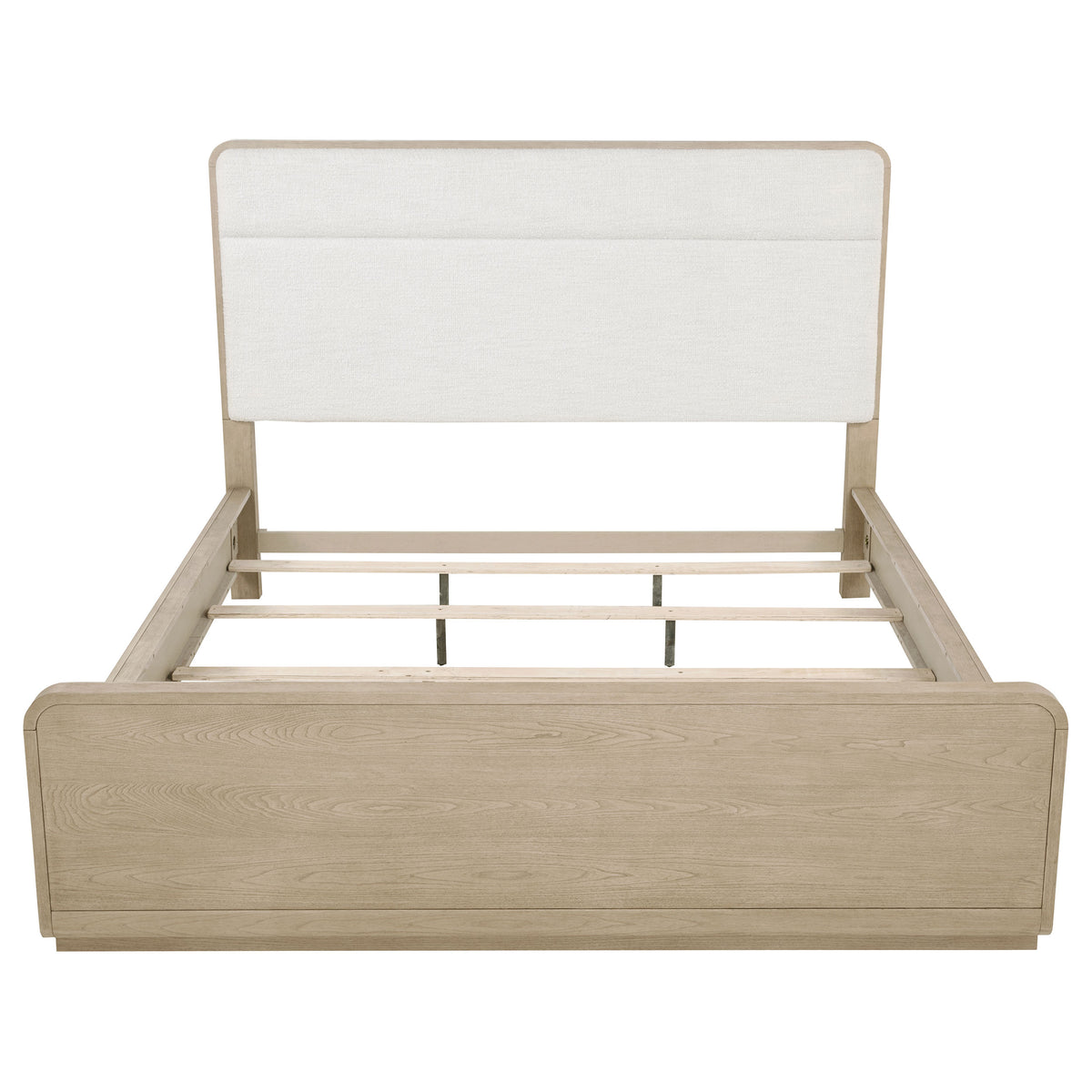 Ladera Boucle Upholstered Panel Bed California King Light Elm and Cream