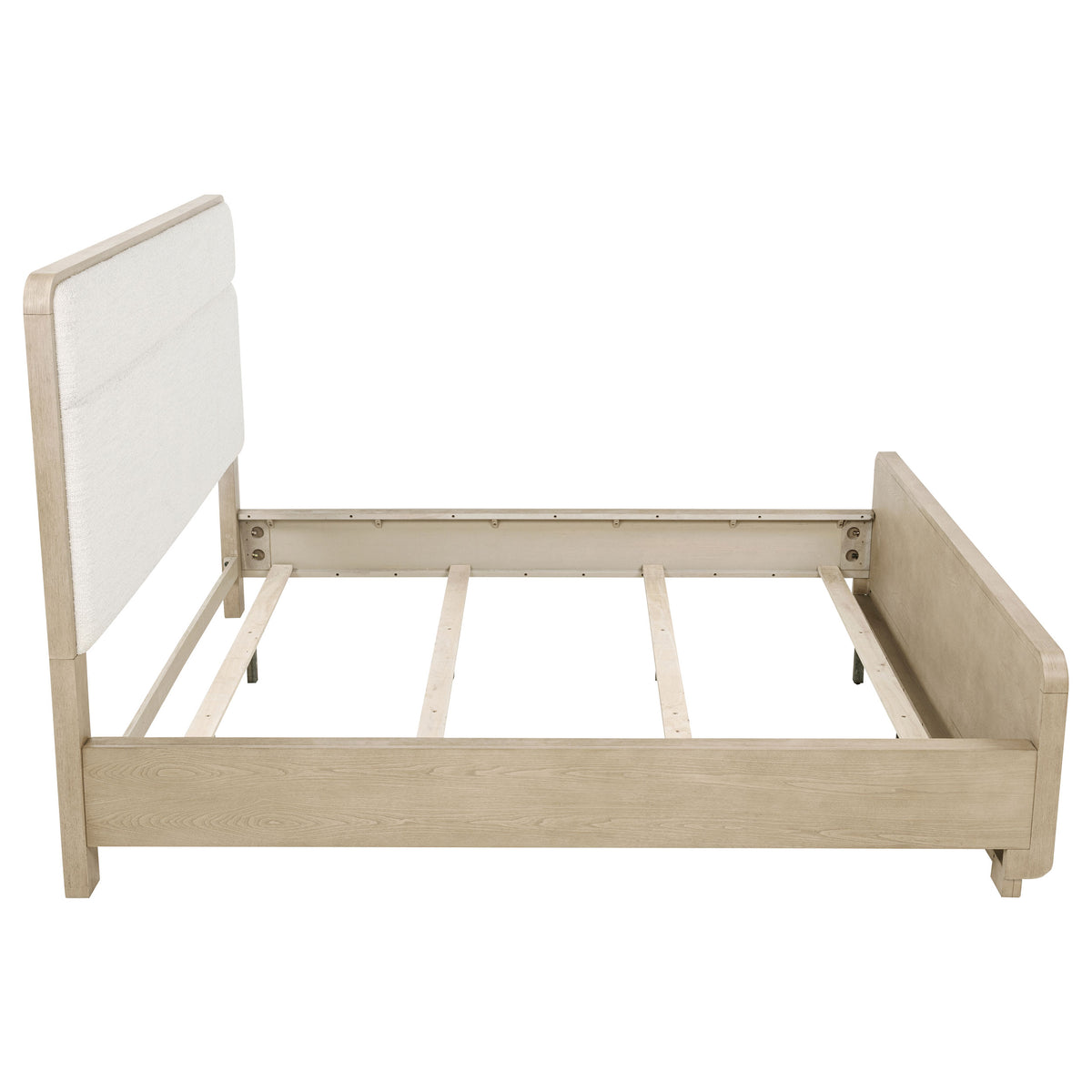 Ladera Boucle Upholstered Panel Bed California King Light Elm and Cream