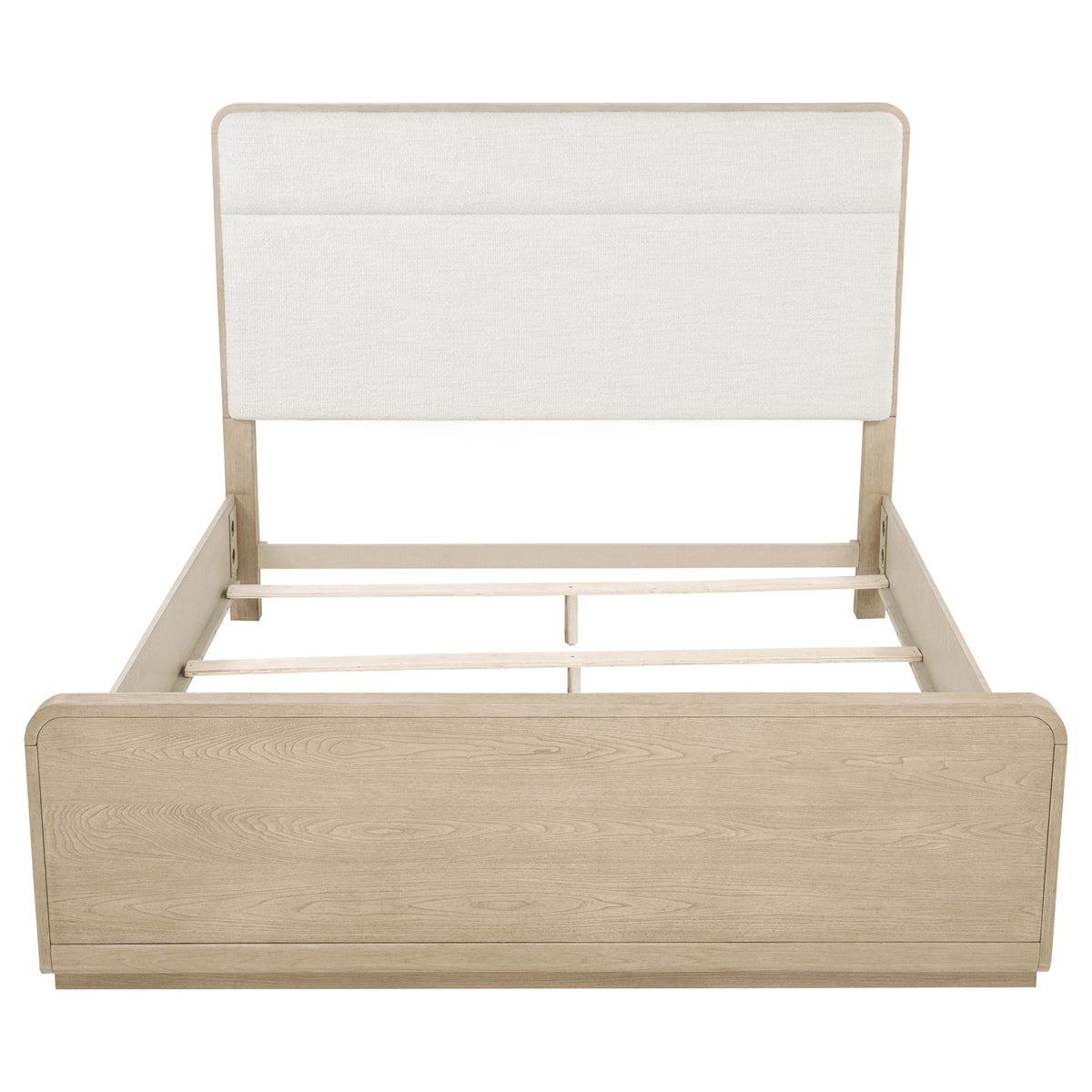 Ladera Boucle Upholstered Panel Bed Queen Light Elm and Cream