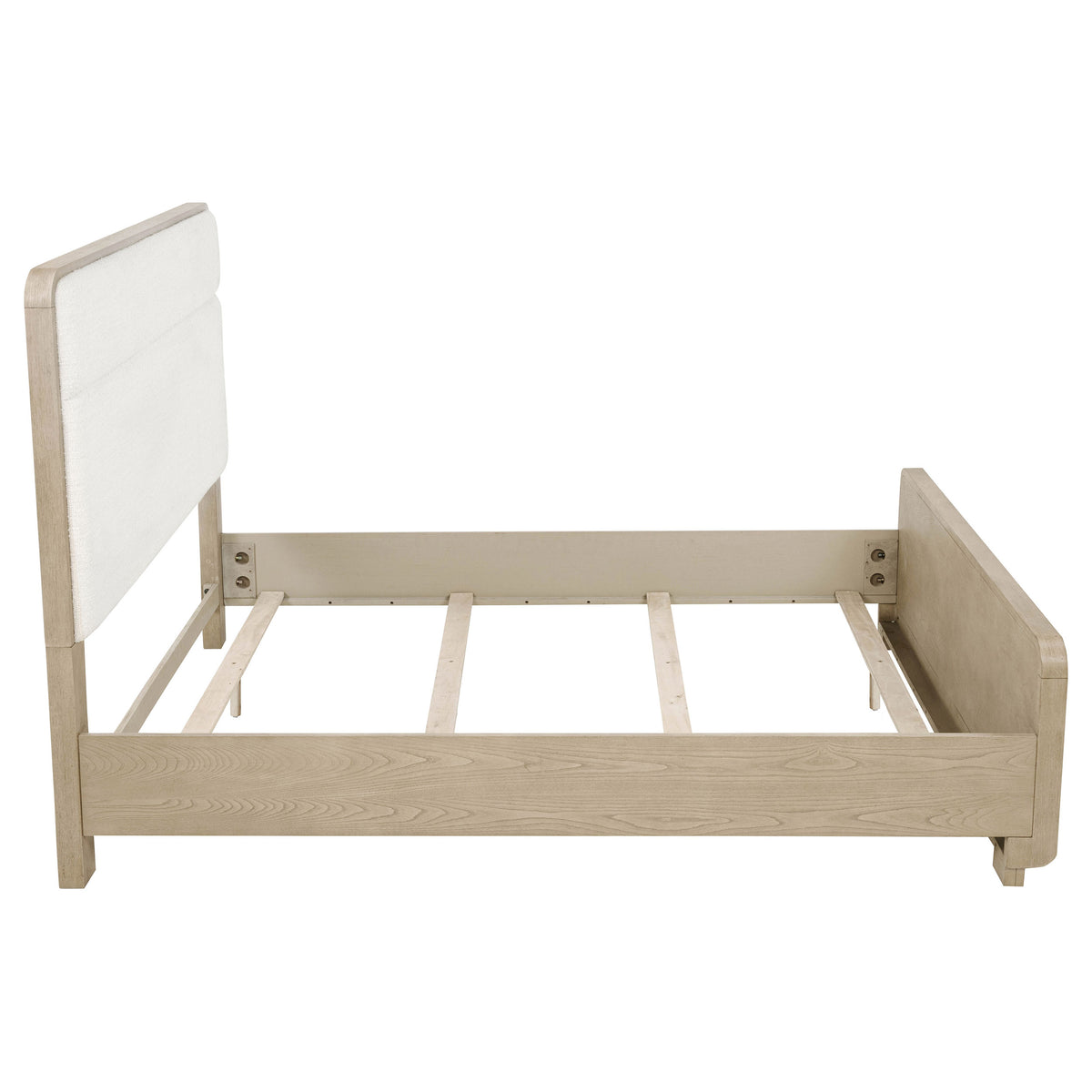 Ladera Boucle Upholstered Panel Bed Queen Light Elm and Cream