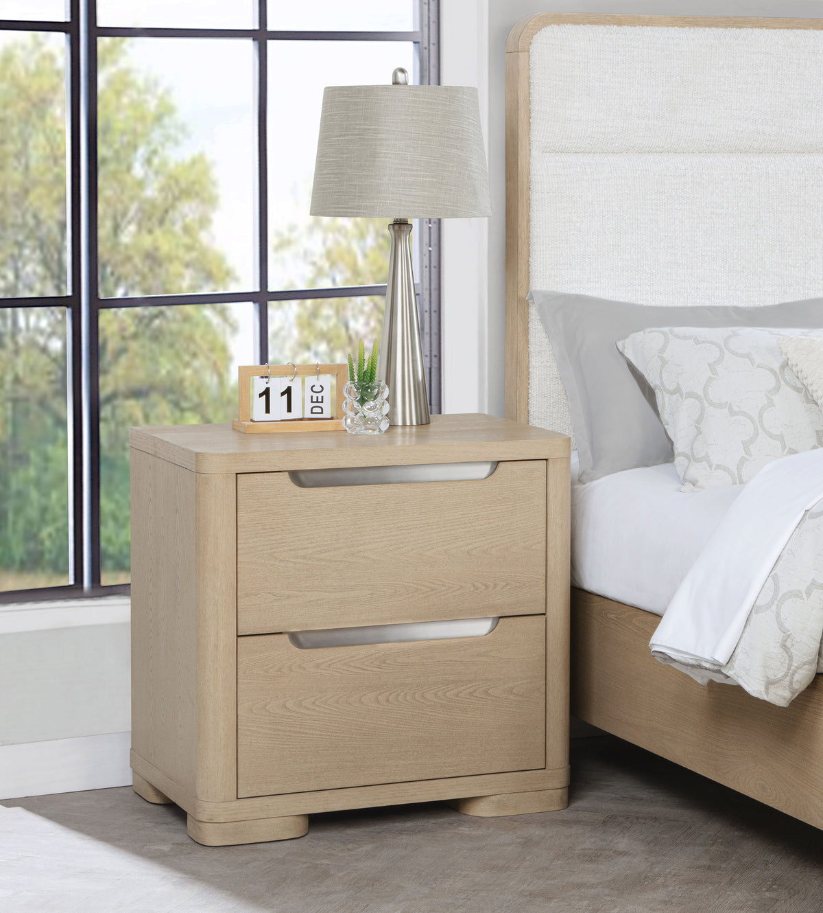 Ladera 2-drawer Nightstand Light Elm