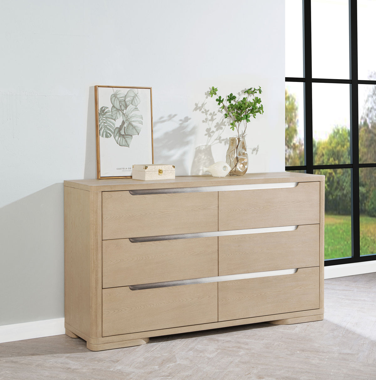 Ladera 6-drawer Dresser Light Elm