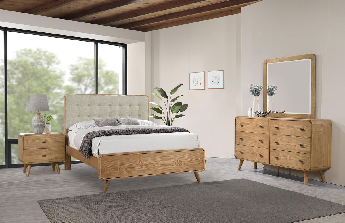Robyn 4-piece Full Mid-Century Modern Bedroom Set Light Ash